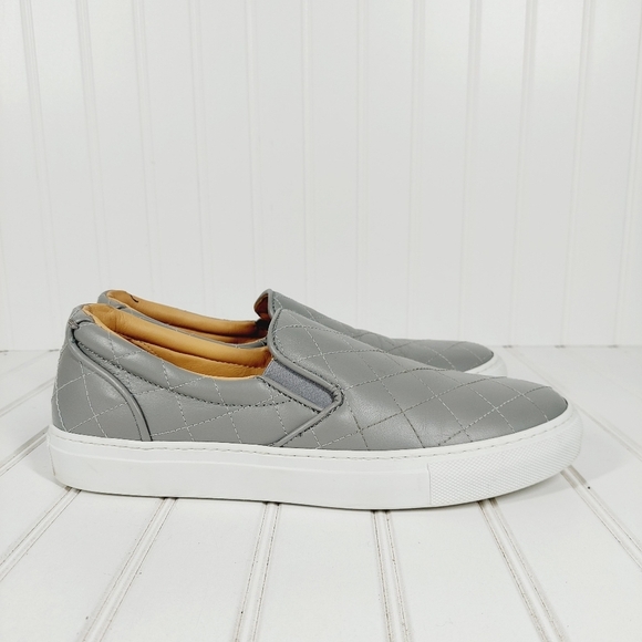 GREATS Brooklyn Womans Slip on Flat Sneaker Gray Leather Shoes H218 - Picture 6 of 12